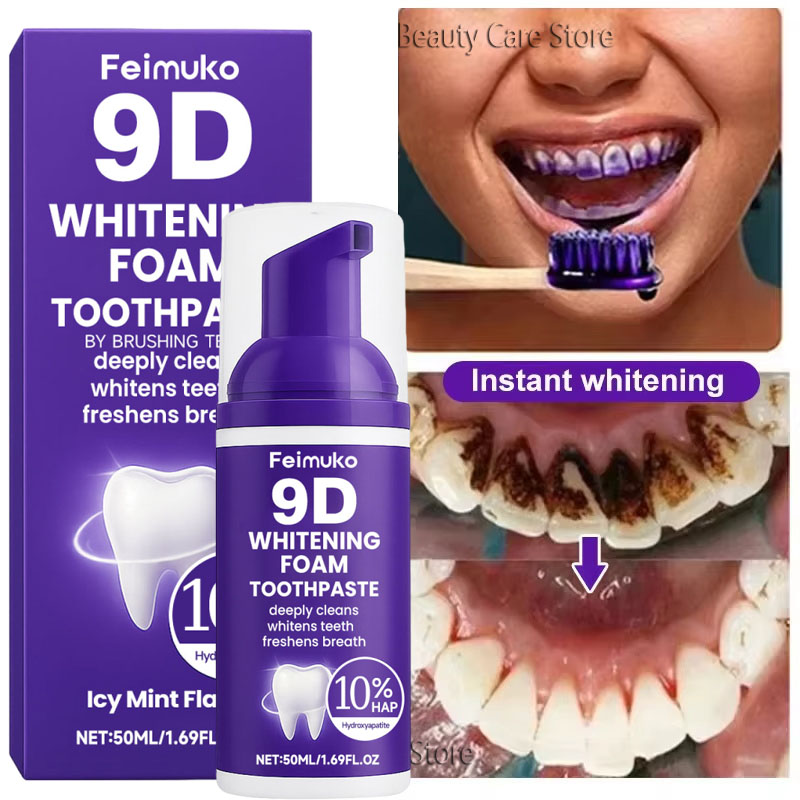 Teeth Whitening Toothpaste - 9D Purple Teeth Whitening Toothpaste Mousse
