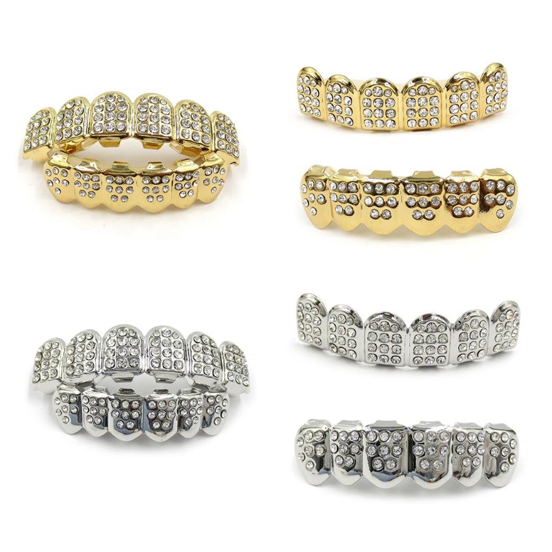 Teeth Whitening Moulds - Fashion HIPHOP Tooth Braces Gold/Silver Teeth