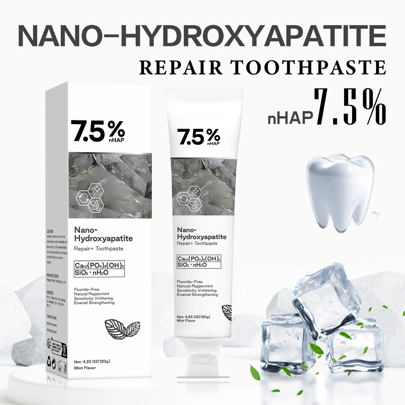 Hydroxyapatite Toothpaste - 120g Nano Hydroxyapatite Toothpaste Remover Coffee/Tea