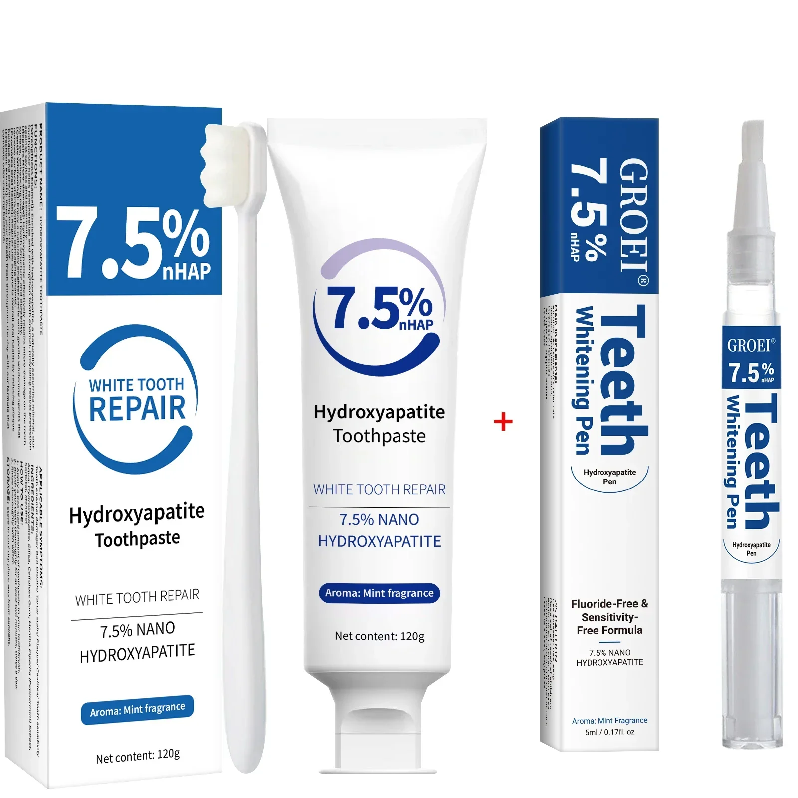 Toothpaste & Whitening Pen Kit - Hydroxyapatite Toothpaste review and price
