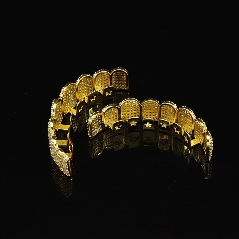 Full Iced Out Gold Teeth Grill - Teeth Whitening Moulds review and price